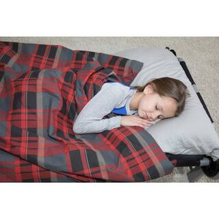 Disc-O-Bed Children's Duvalay with Luxury Lumberjack Pattern Memory Foam Sleeping Bag and Duvet 50354