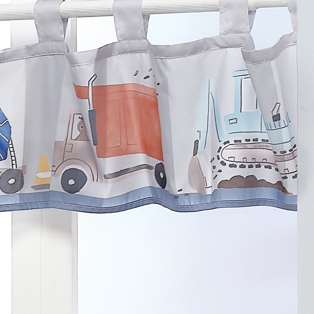 Bedtime Originals Construction Zone Gray Trucks Window Valance