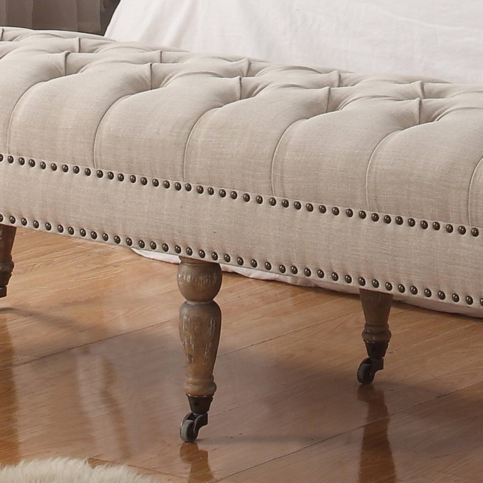 Rosevera Berta 62.75 in. Upholstered Ottoman Bedroom Bench