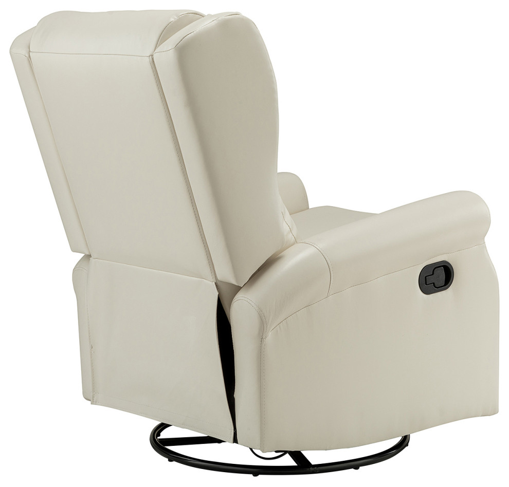 Comfy Faux Leather Manual Swivel Recliner With Metal Base Set of 2   Contemporary   Recliner Chairs   by Karat Home  Houzz