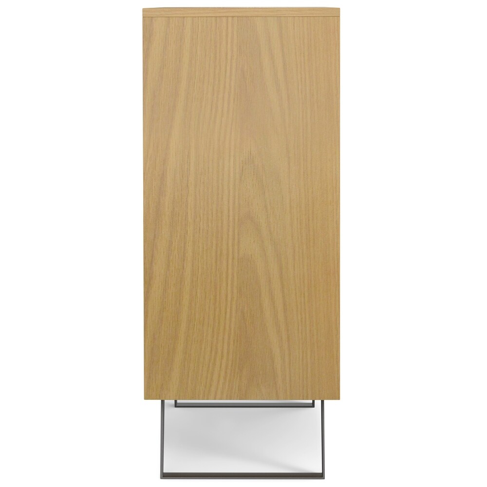WYNDENHALL Mitchell SOLID WOOD and Metal 39 inch Wide Modern Industrial Medium Storage Cabinet   39\