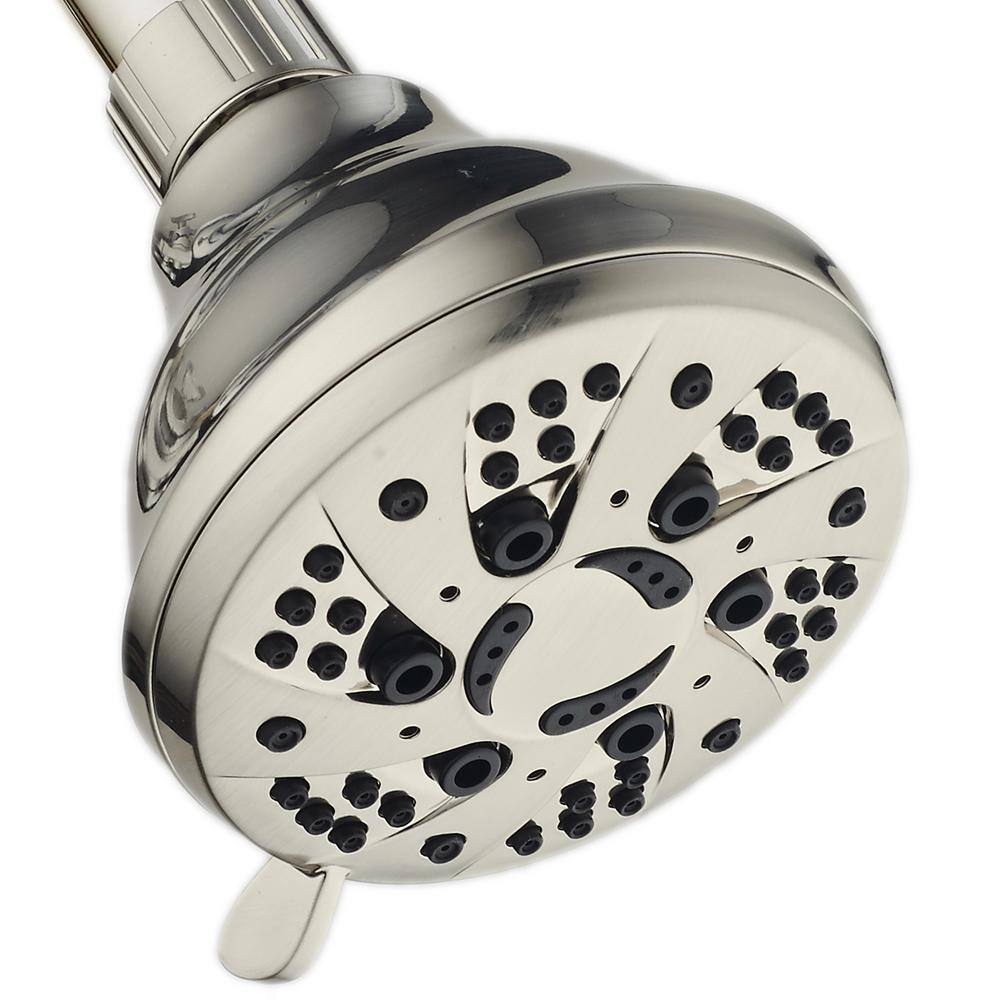 AquaDance 6-Spray 4 in. Single Wall Mount Fixed Adjustable Shower Head in Brushed Nickel 9701