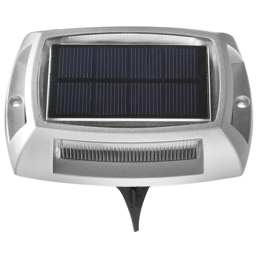 Hampton Bay Solar Metallic Integrated LED Deck and Stair Light (4-Pack) 62806