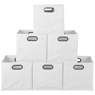 Regency 12 in. H x 12 in. W x 12 in. D White Fabric Cube Storage Bin 6-Pack HDCHTOTE6PKWH