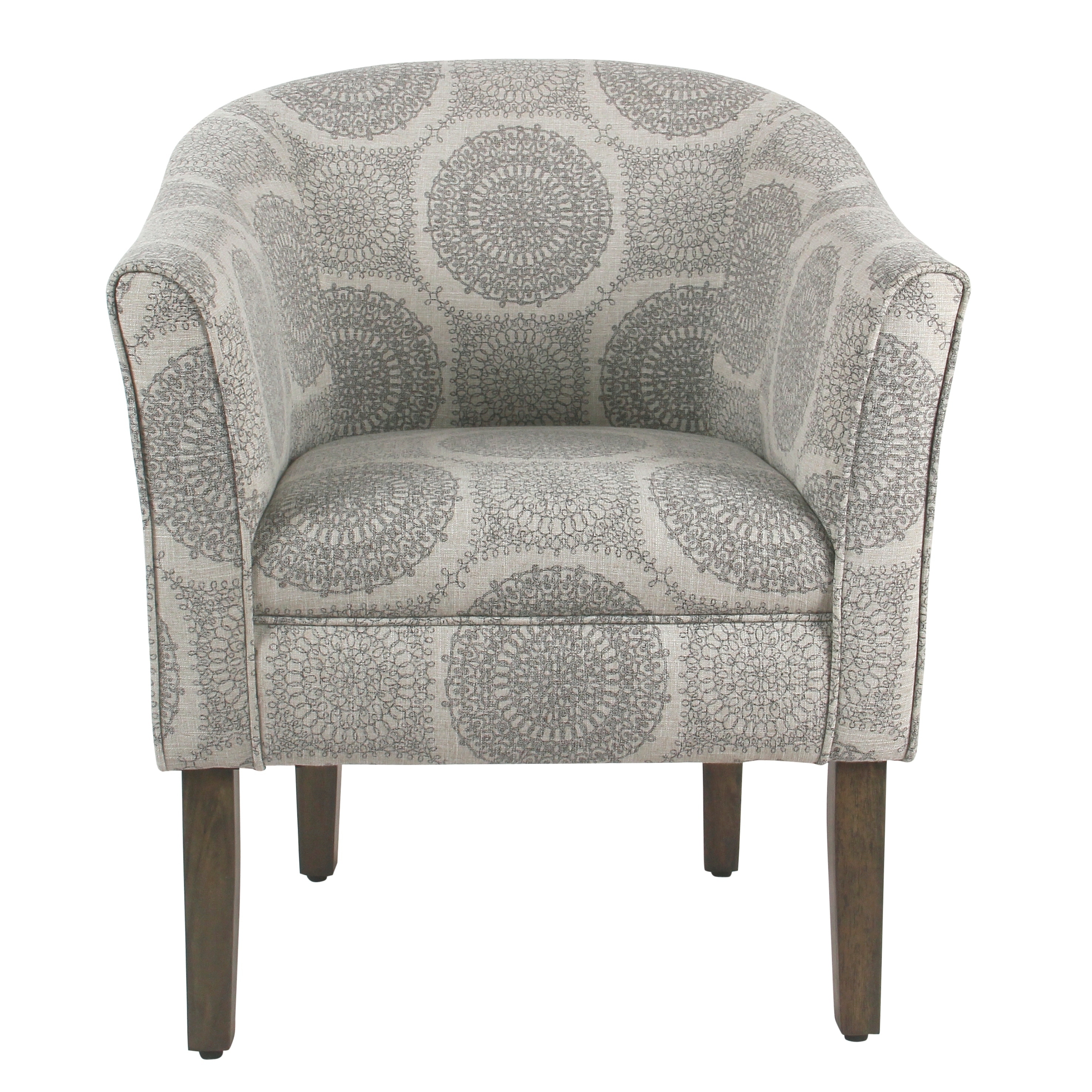 Porch and Den Blakeney Grey Medallion Tub Shaped Accent Chair