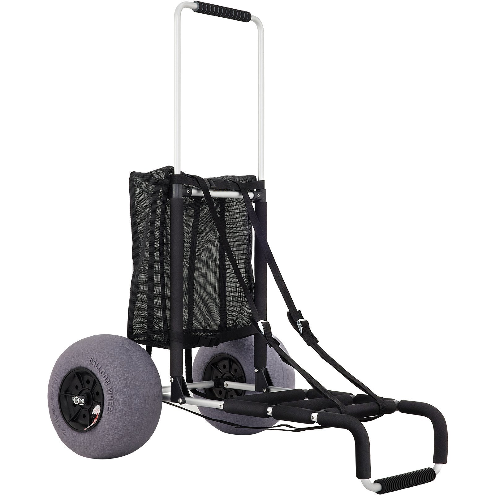 Best 165LBS Folding Beach Cargo Deck Cart W/ All-Terrain Balloon Tires