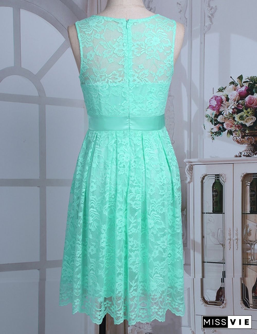 Women Party Short Dress Floral Lace Bridesmaid Evening Prom Gown Formal Fancy Skirt