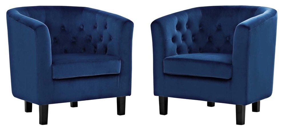 Modern Armchair Accent Chair  Set of 2  Velvet Fabric   Contemporary   Armchairs And Accent Chairs   by House Bound  Houzz