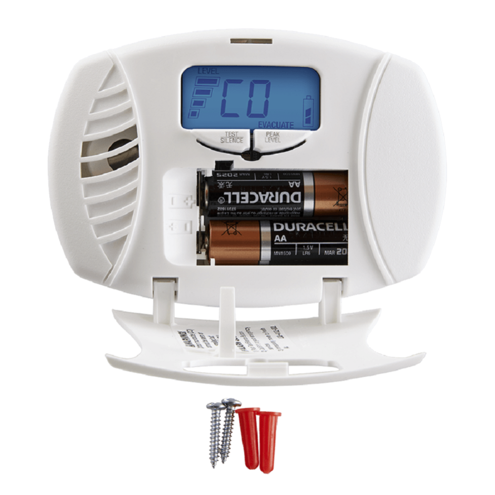 Dual-Power Carbon Monoxide Plug-In Alarm with Battery Backup and Digital Display ;