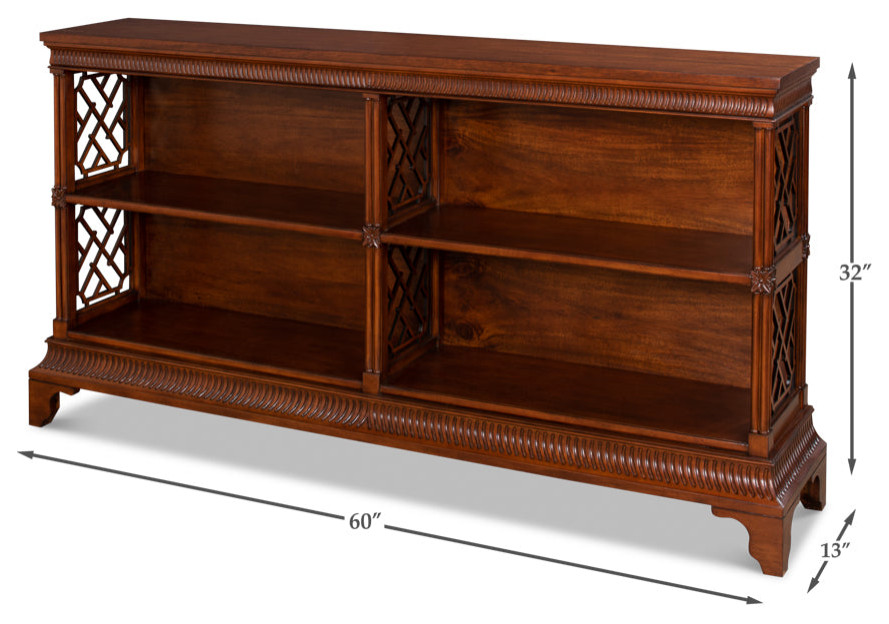 Double Chepstow Walnut Display Bookcase   Traditional   Bookcases   by Sideboards and Things  Houzz