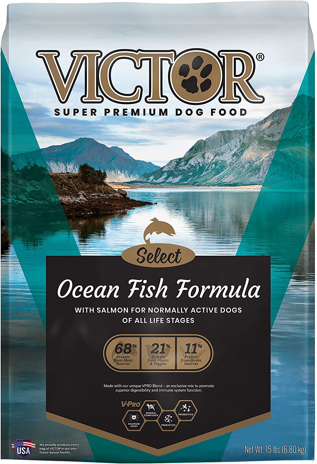 VICTOR Select Ocean Fish Formula Dry Dog Food 15 Pound (Pack of 1)