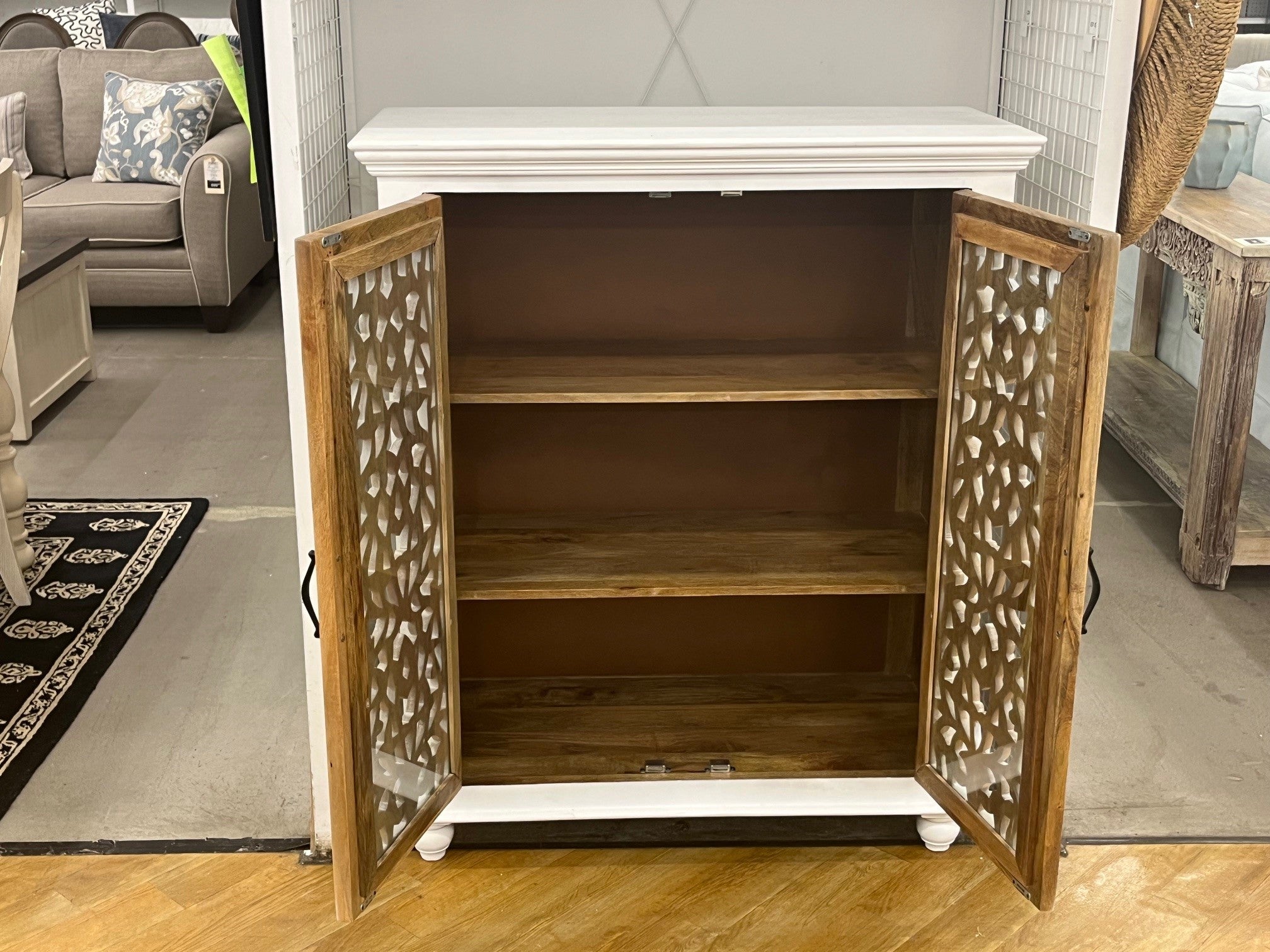 Lunar Carved White Sideboard 40 2-Door