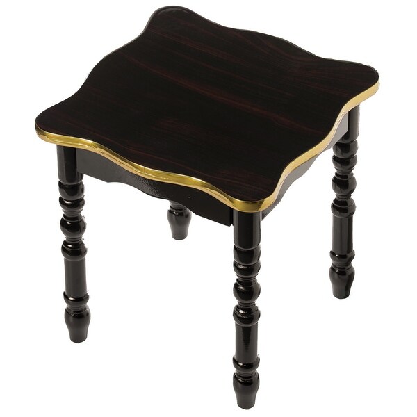 Square Wooden Side Table， Living Room Accent End Table， Gold and Brown