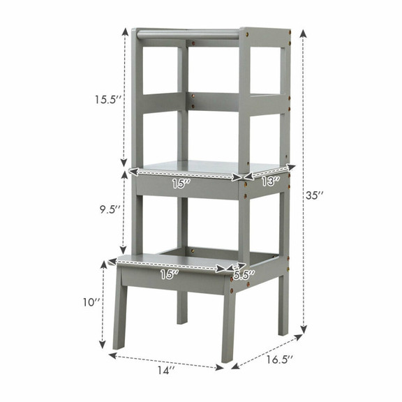 Costway 39526708 Wooden Kids Kitchen Learning Todd...