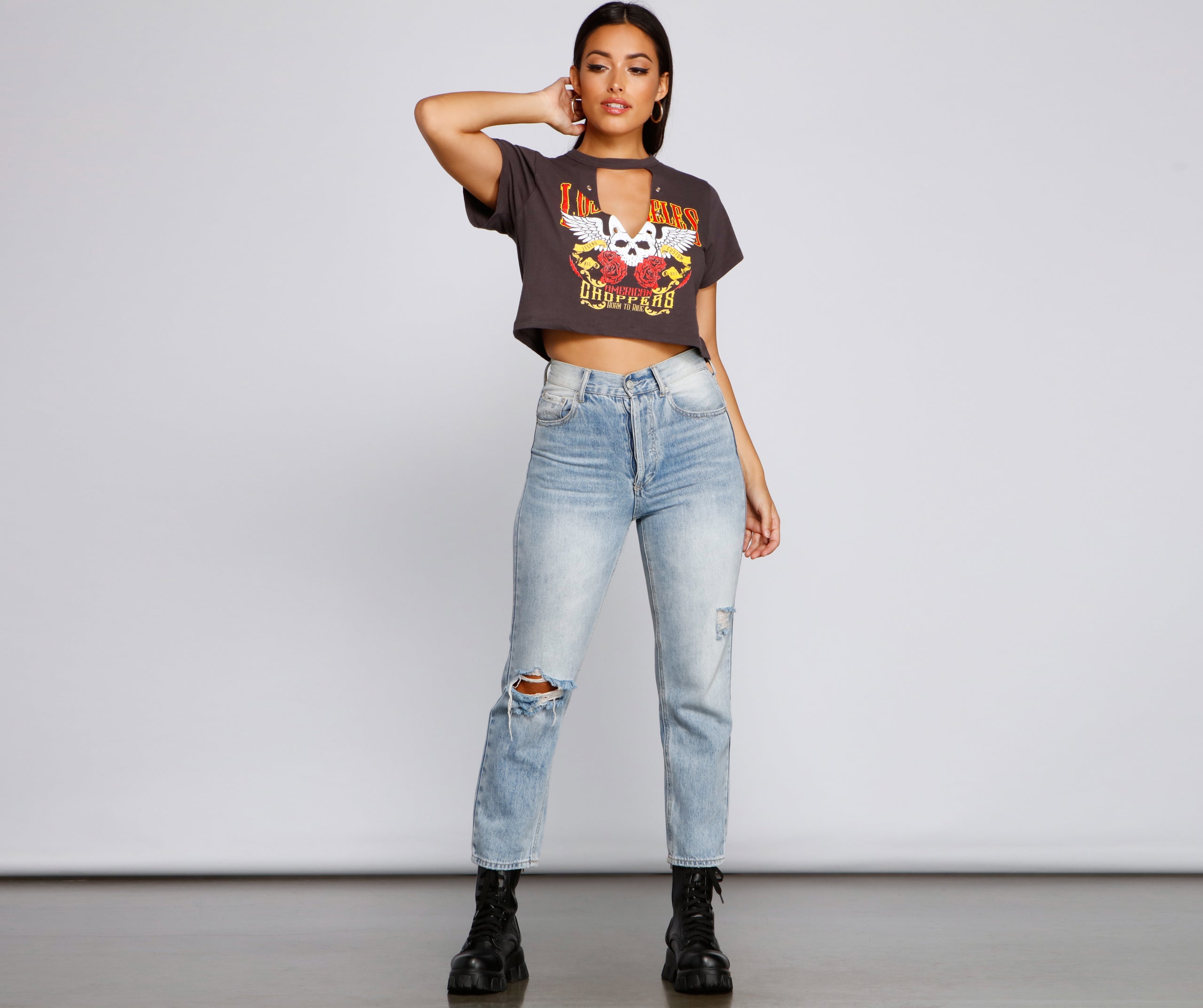 Edgy Babe Cutout Crop Top