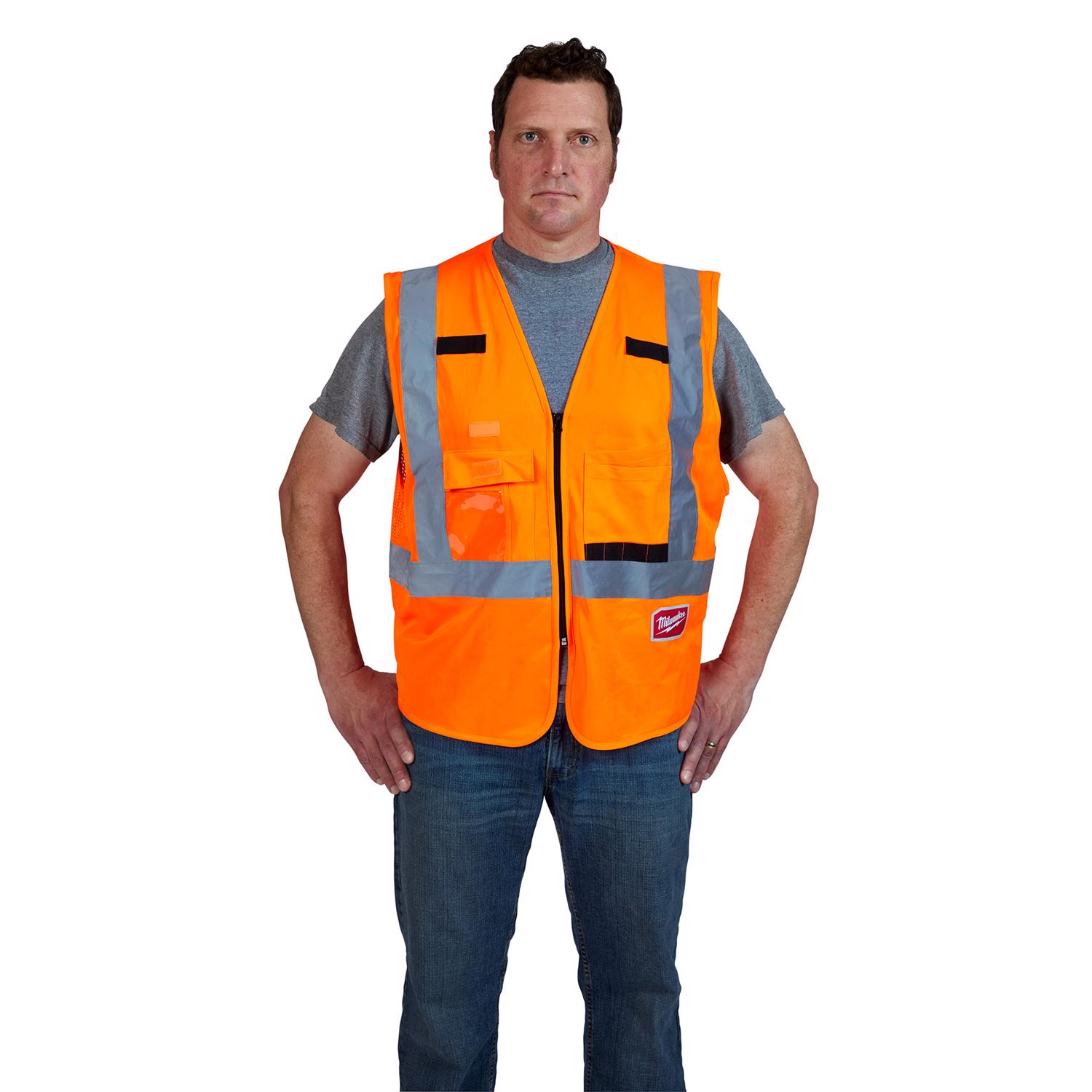 MW Reflective Safety Vest Hi-Viz Orange L/XL