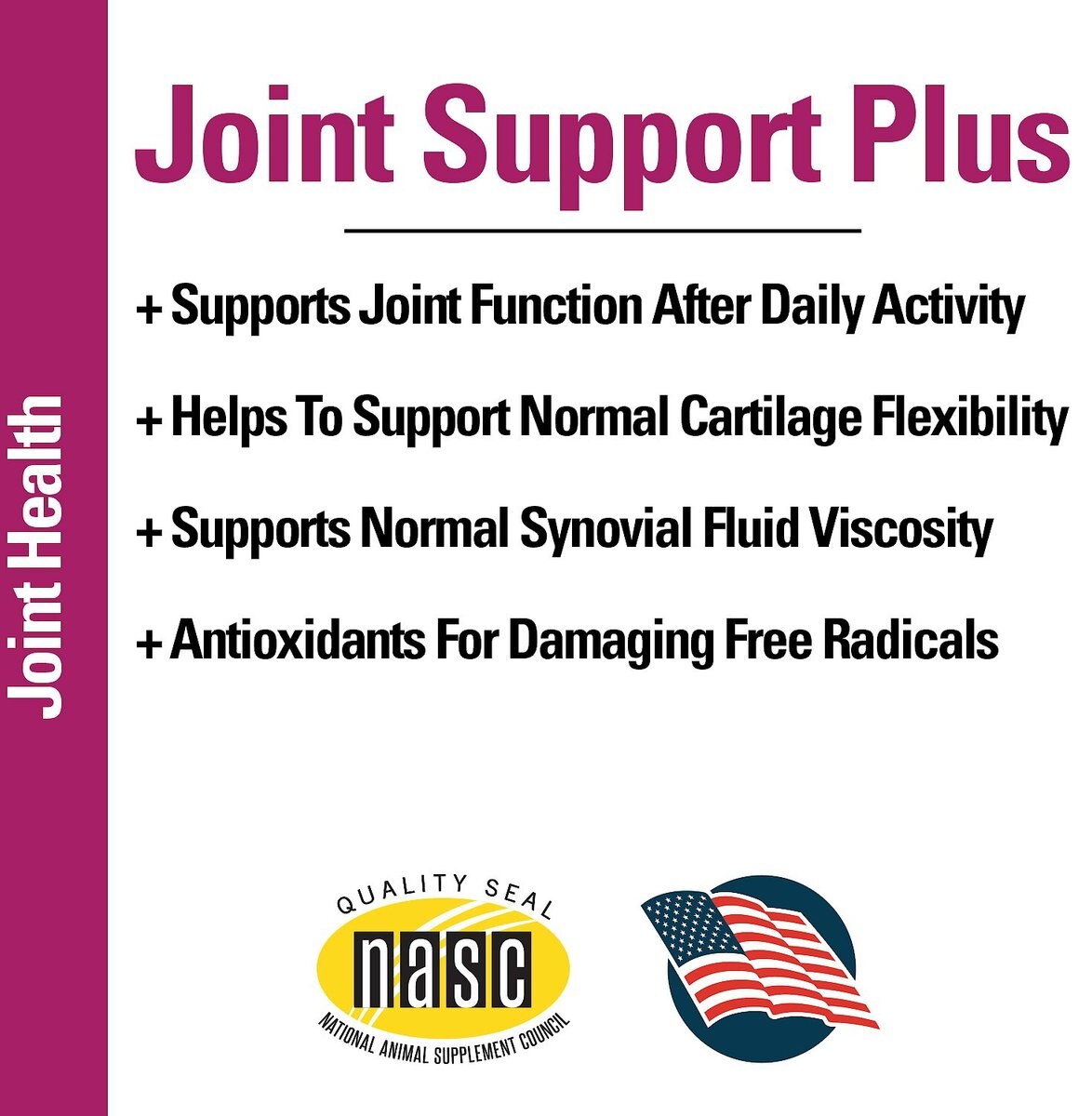 VetClassics Joint Support Plus Hip and Joint Support Chewable Tablets Dog Supplement， 120 count