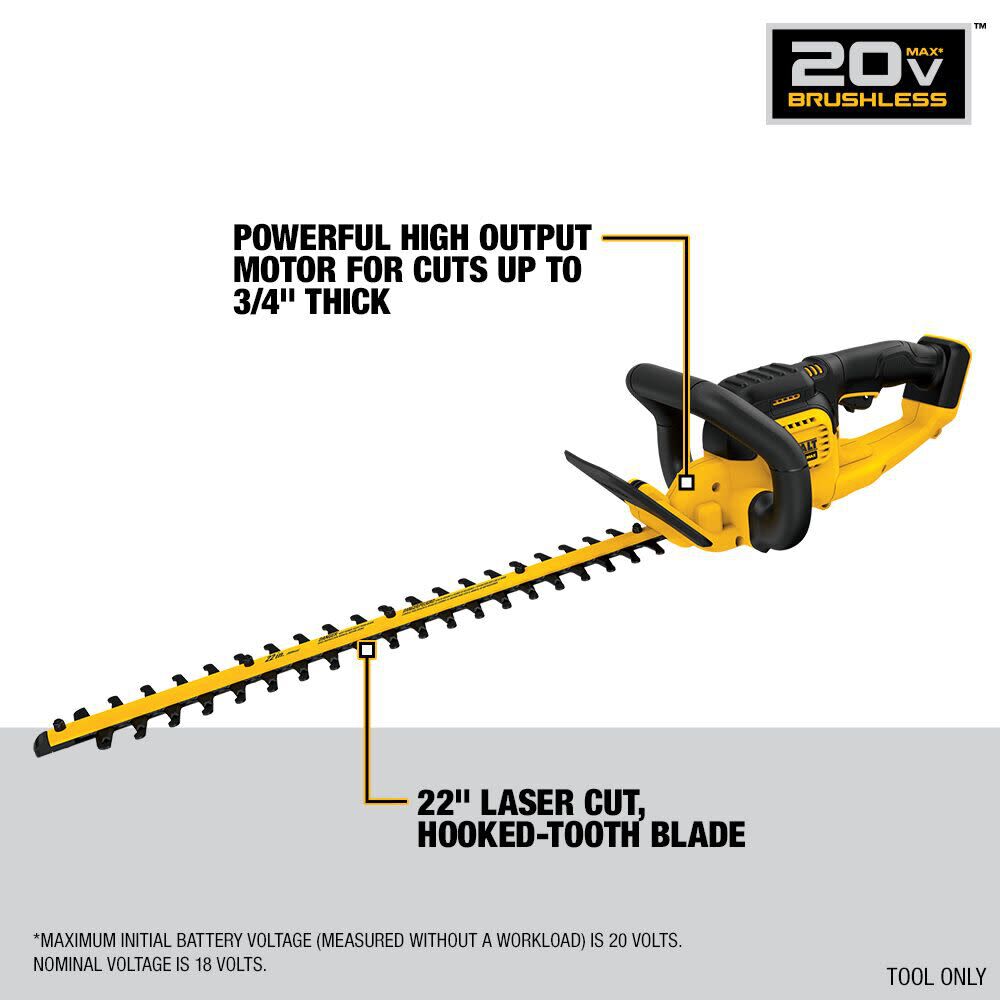 DW 20 V MAX* Lithium Ion Hedge Trimmer Bare DCHT820B from DW