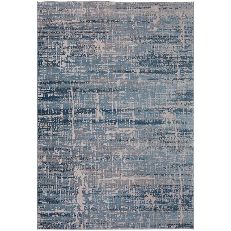 Addison Dayton Distressed Crosshatch Smoke Accent Rug