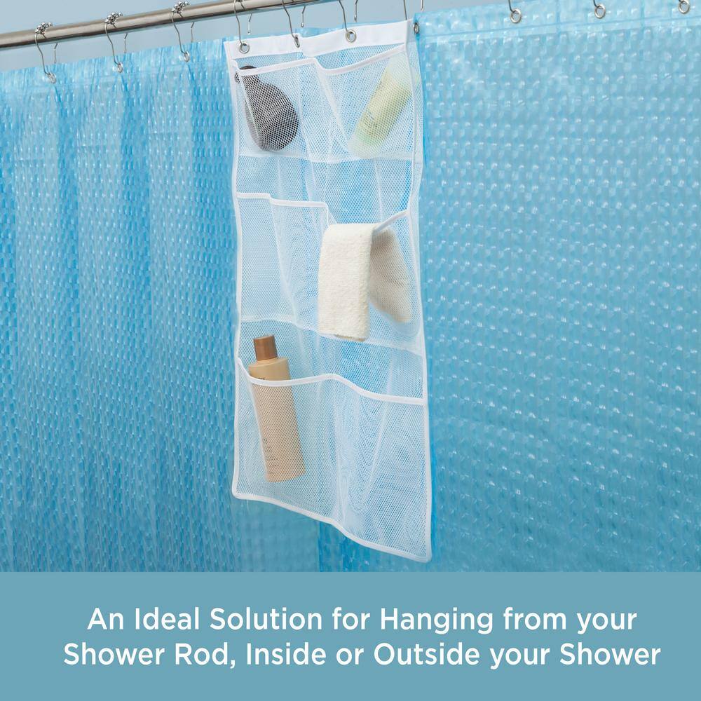 Kenney 6-Pocket Hanging Mesh Shower Organization Caddy in White KN61550V2