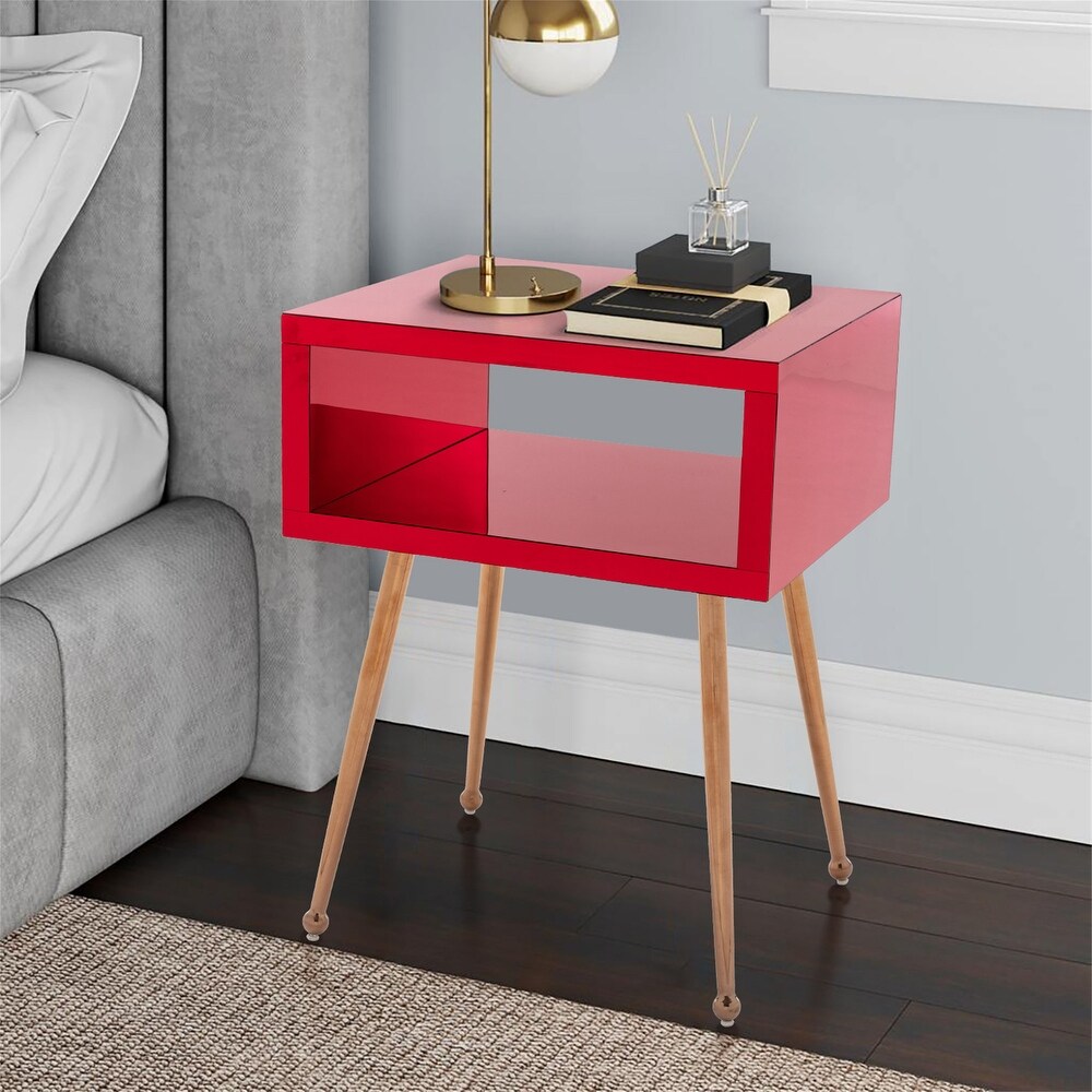 Mirror Nightstand End Table