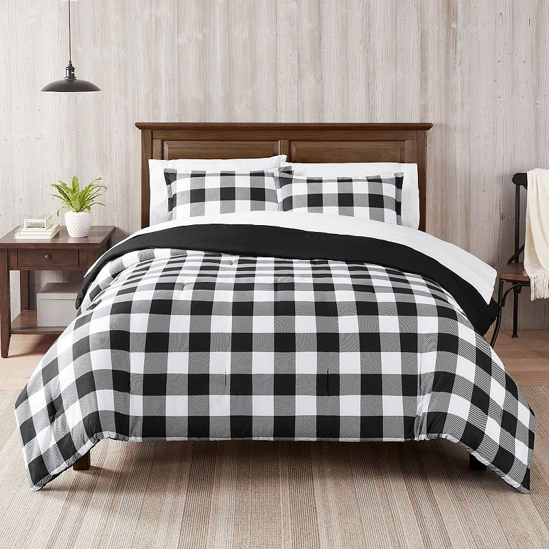 Serta? Simply Clean Alex Buffalo Check Plaid Antimicrobial Comforter Set with Sheets