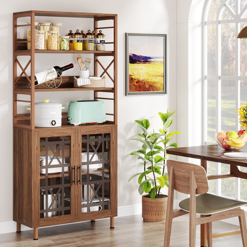 70.9 in Etagere Bookcase with Doors