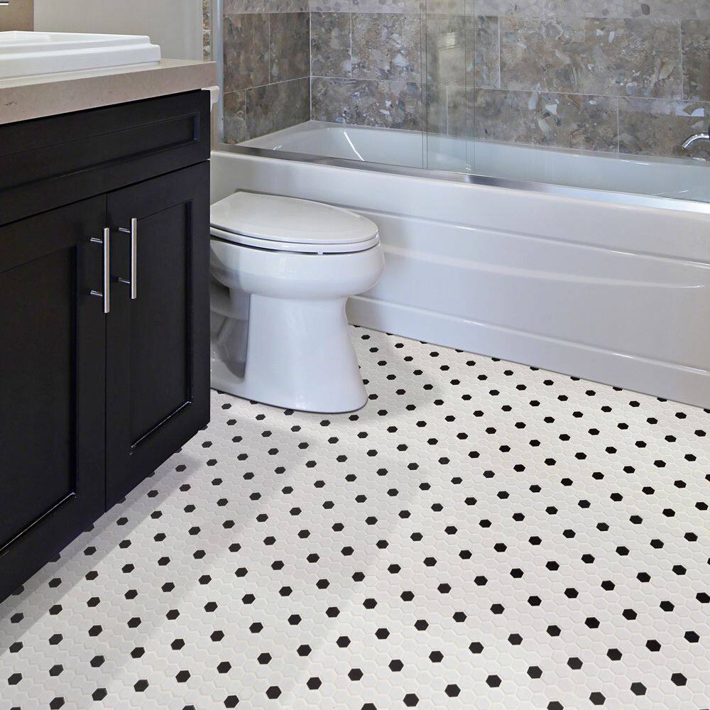 MSI Adelaide Hexagon Black and White 10 in. x 12 in. Matte Porcelain Mosaic Tile (0.8 sq. ft.  each) ADELHEX-1HEXM