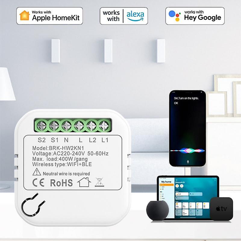 2gang Wifi Mini Smart Switch Apple Homekit Cozylife Diy 2-way Control Smart Home Automation