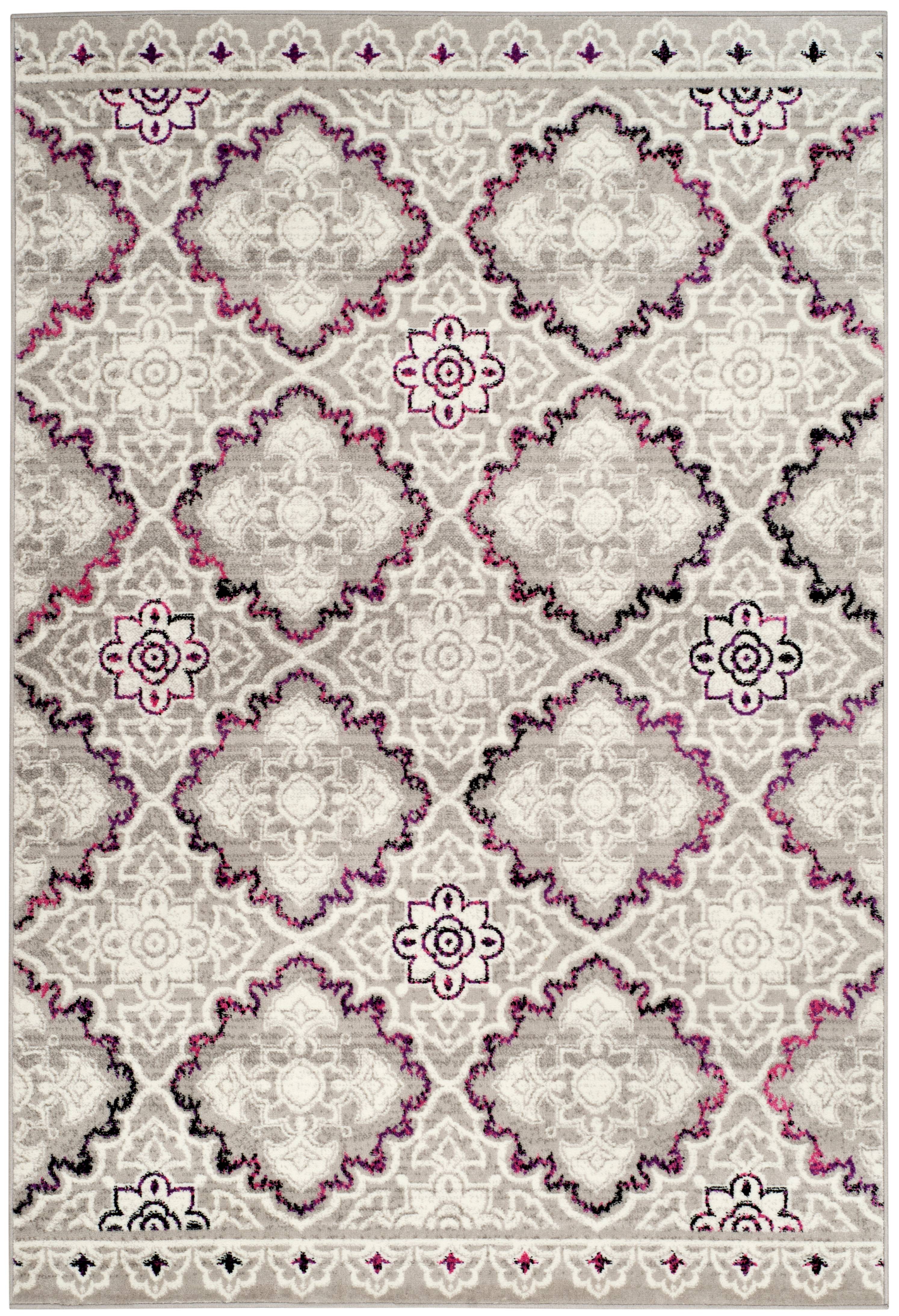 SAFAVIEH Skyler Willoughby Floral Area Rug, Grey/Pink, 51 x 76