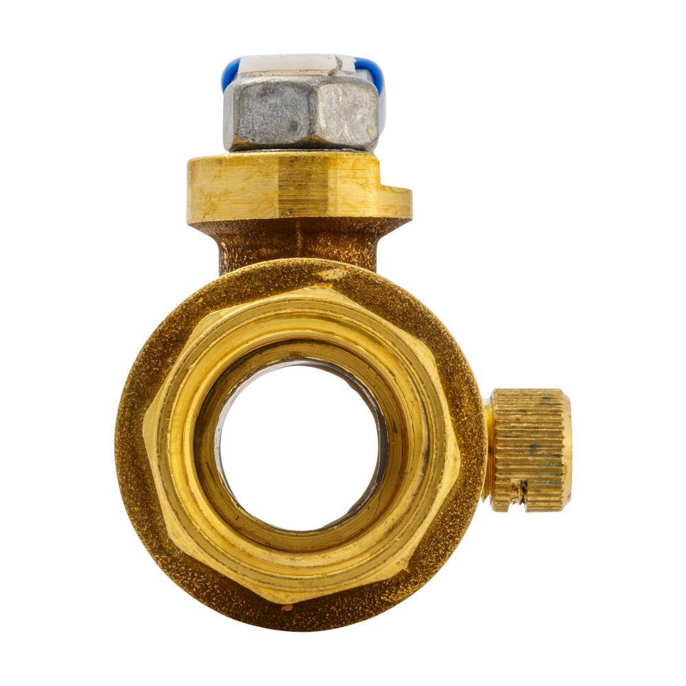 Everbilt 12 in. Forged Brass Threaded Ball and Waste Valve 107-753EB