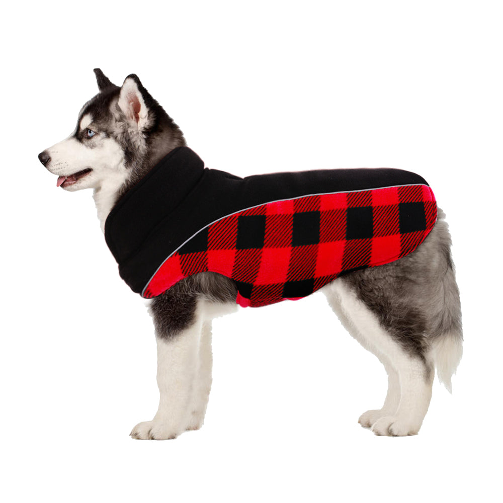 Kuoser Reversible Dog Winter Coat， Reflective Waterproof Dog Jacket， Cotton Lined Vest Windproof Outdoor for Small Medium and Large Dogs