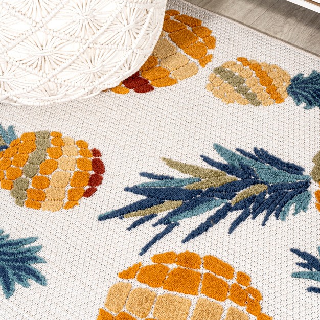 Ananas Bold Pineapple High low Indoor outdoor Area Rug Jonathan Y