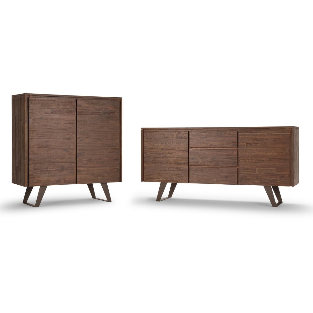 WYNDENHALL Mitchell SOLID WOOD and Metal 39 inch Wide Modern Industrial Medium Storage Cabinet   39\