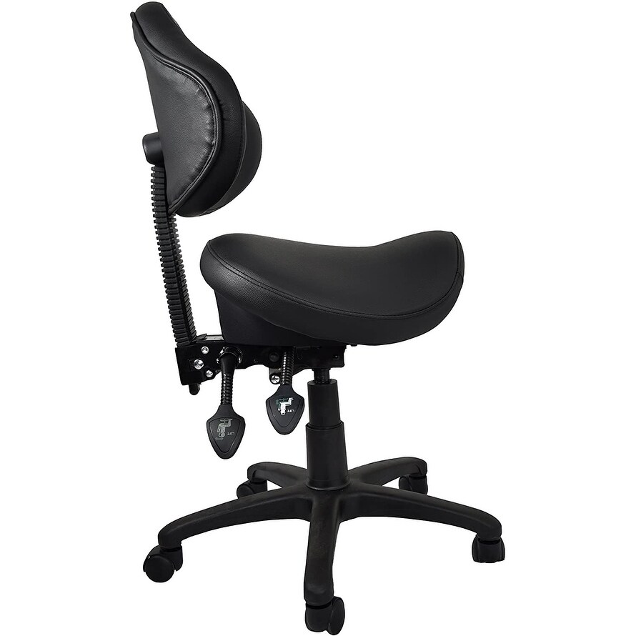 Ergonomic Adjustable Tilt Saddle Stool Chair With Back Support Home Office Exam Waiting Rooms Desk Dentistry Doctor