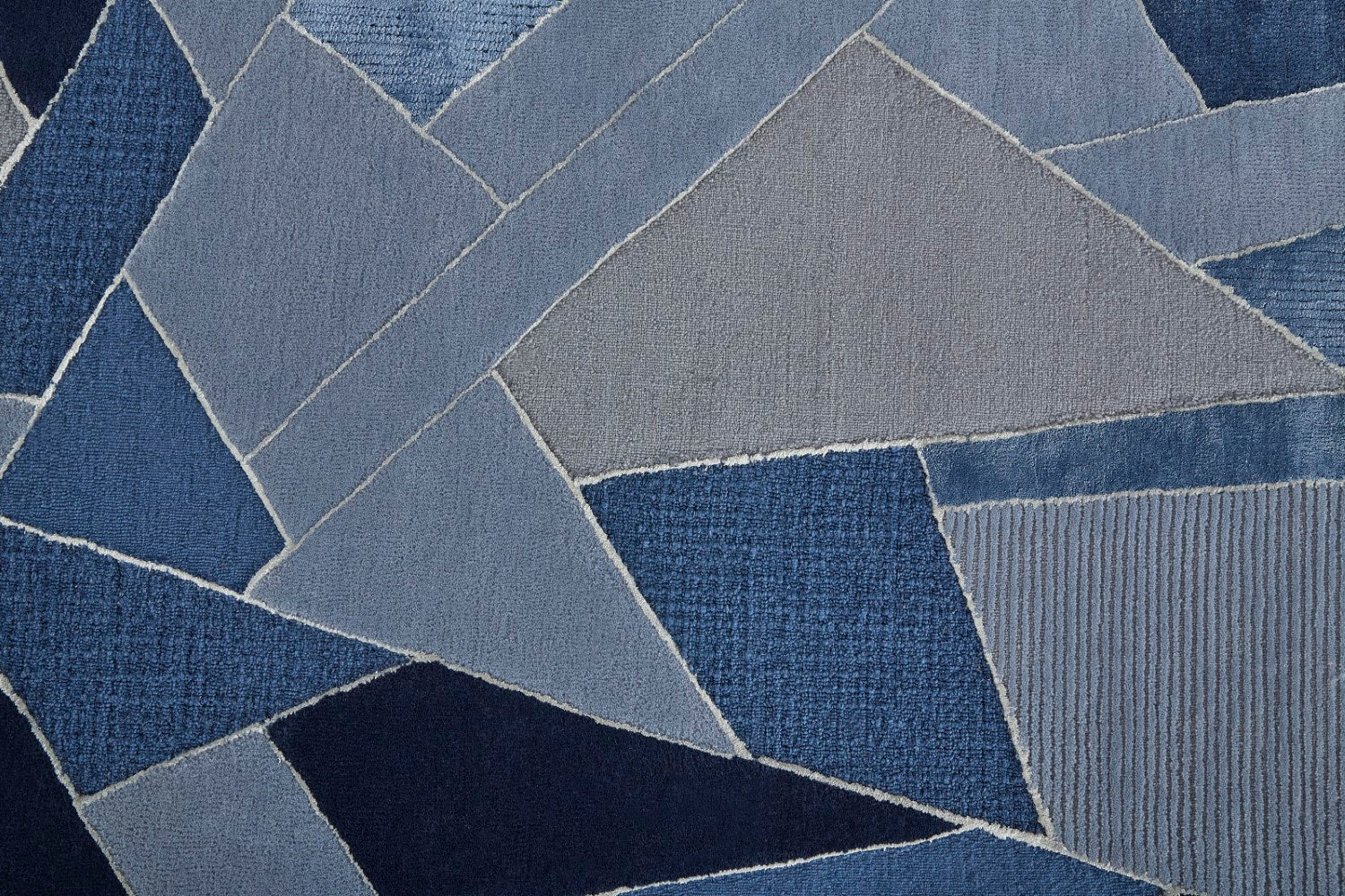 Cutlor Hand Tufted Mosaic Navy Blue/Opal Gray Rug