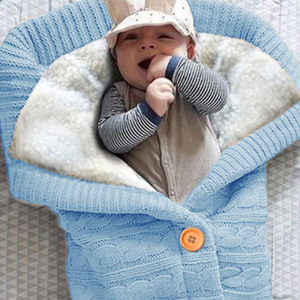 Unisex Infant Blankets Soft Thick Fleece Knit Str Wraps