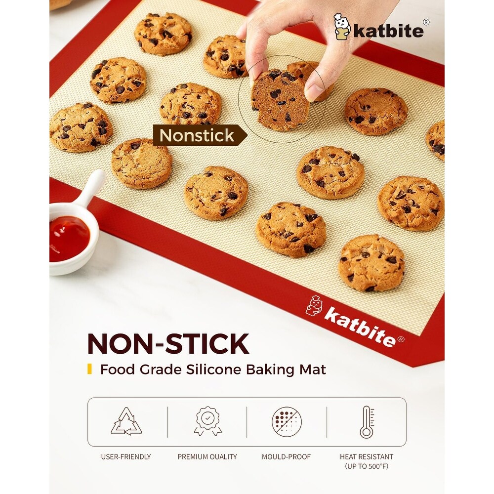 Katbite Large Baking Mat Set  Reusable Nonstick Bakeware Mats for Cookies