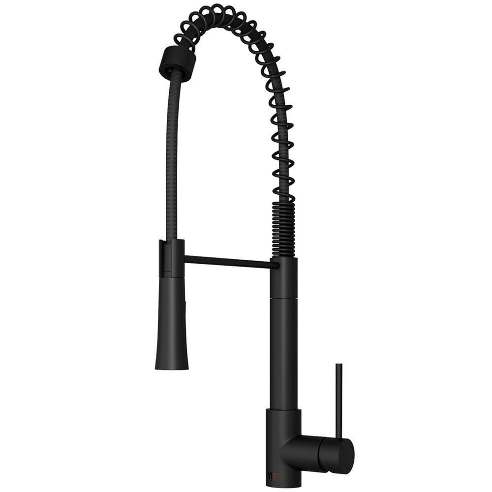 VIGO Laurelton Single Handle Pull-Down Sprayer Kitchen Faucet in Matte Black VG02032MB