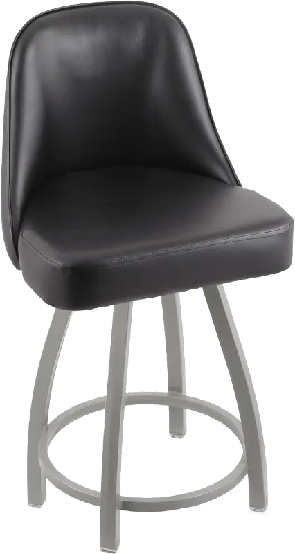 Grizzly Black Upholstered Swivel Counter Height Stool