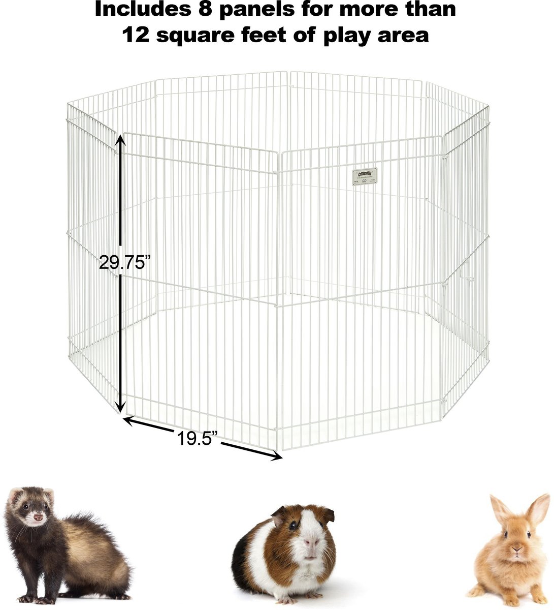 MidWest Small Pet Exercise Pen， White， Medium