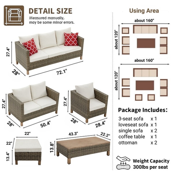 7 Piece Sectional Seating Group with Cushions