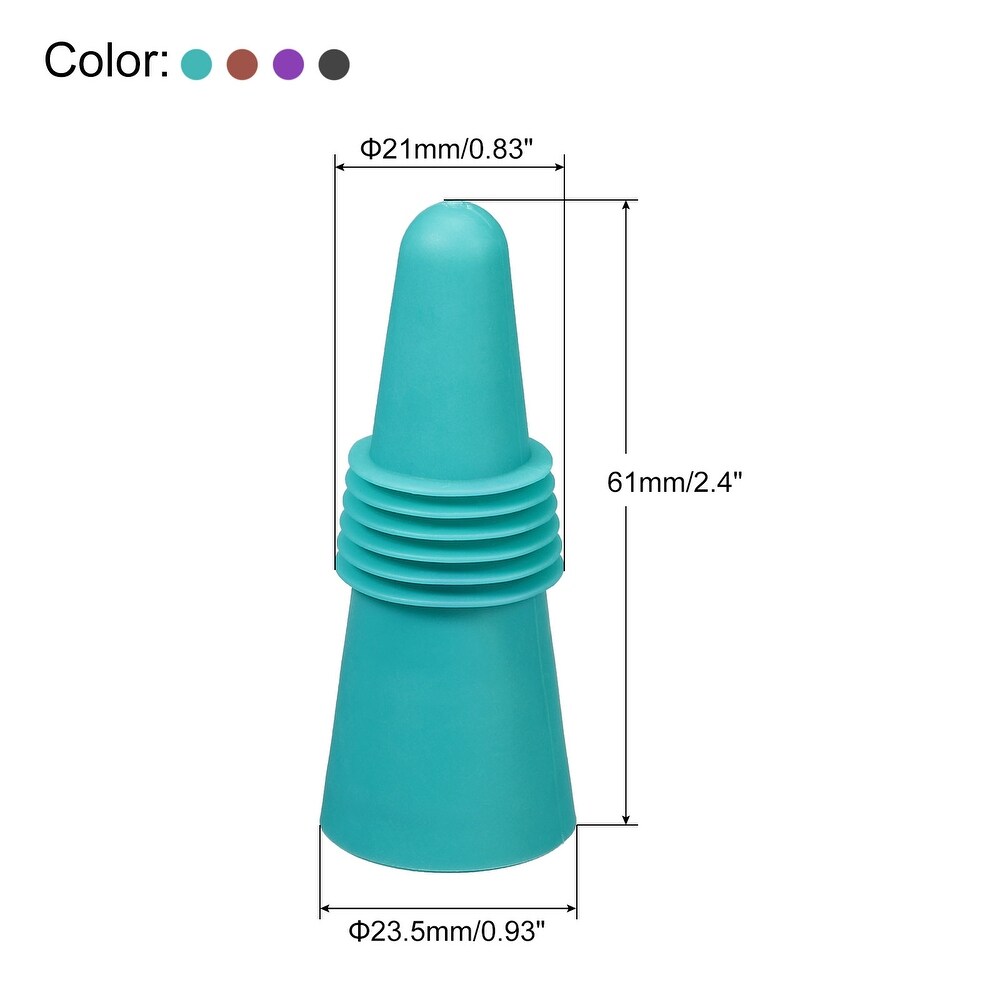 4Pcs Wine Stoppers  Silicone Beverage Bottle Sealer Caps Reusable Cover 4 Colors   Brown  Purple  Blue  Black