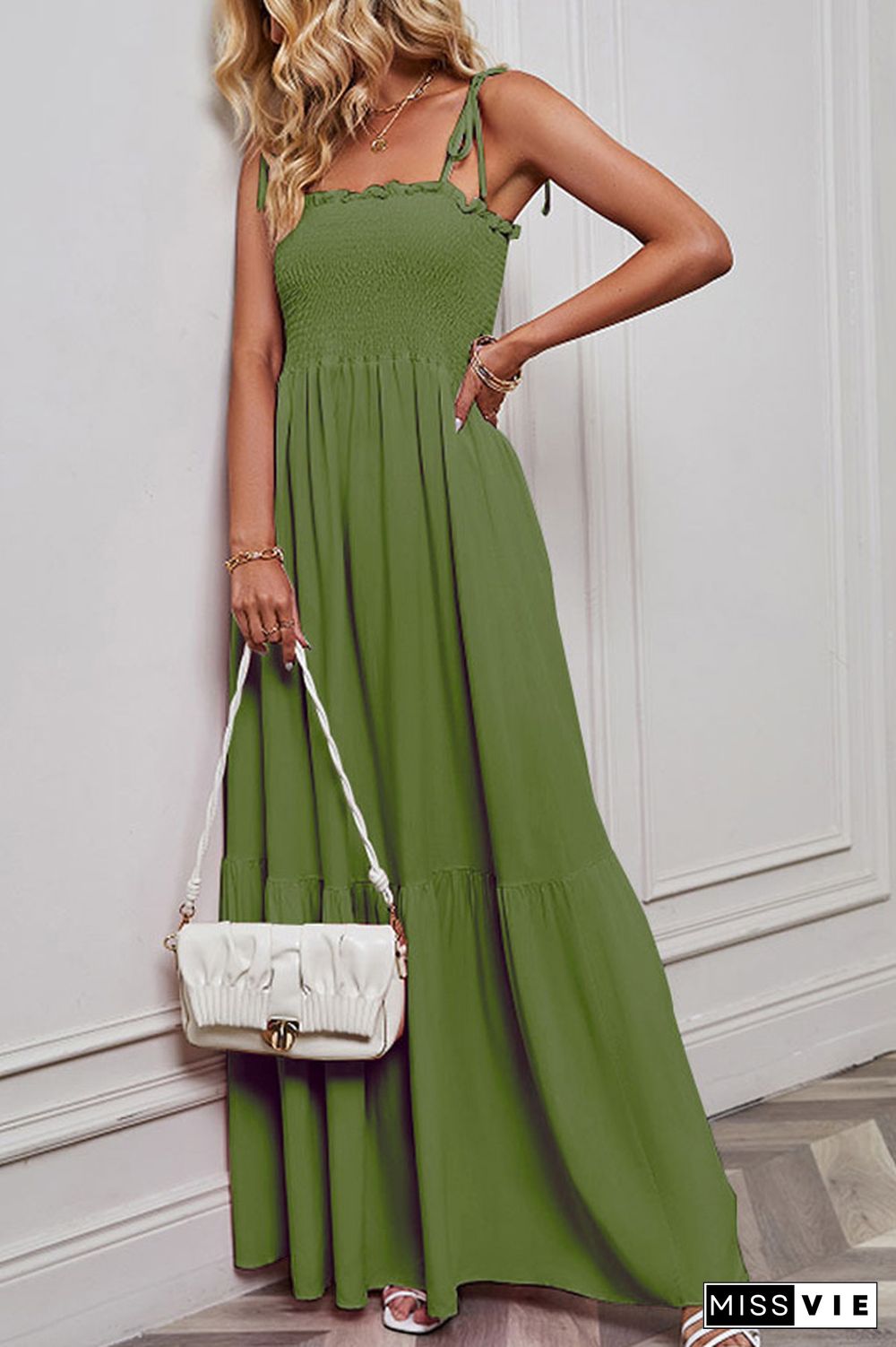 Plain Spaghetti Straps Maxi Dress