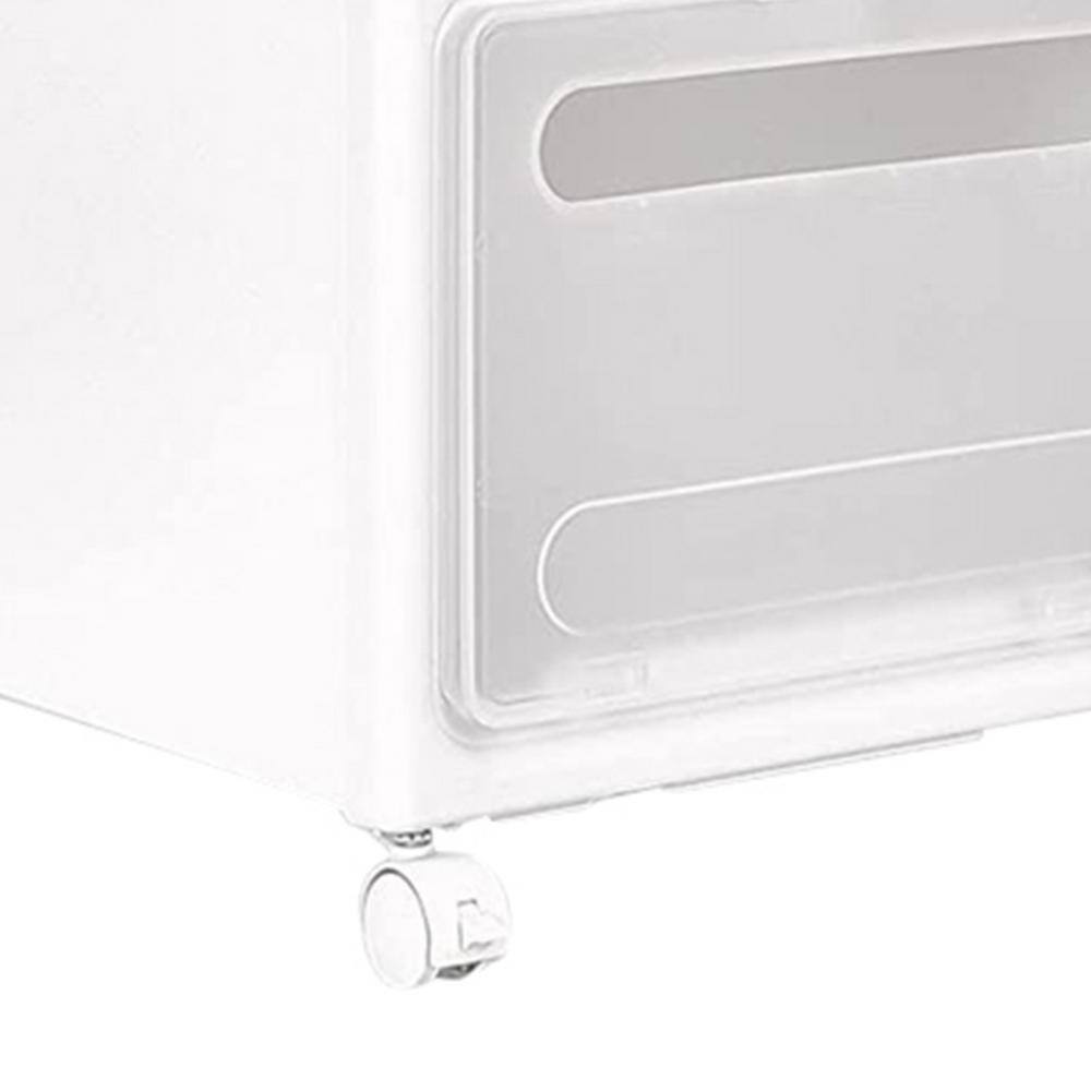 Amucolo 3 Pack White Large Plastic Organization Cube Storage Bin with 4 Wheels Uhom-CYD0-FMYA