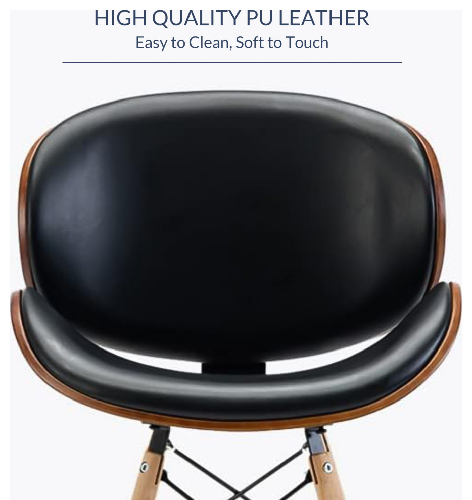 Set of 2 Upholstered Leather Dining Room Accent Chair   Midcentury   Dining Chairs   by OneBigOutlet  Houzz