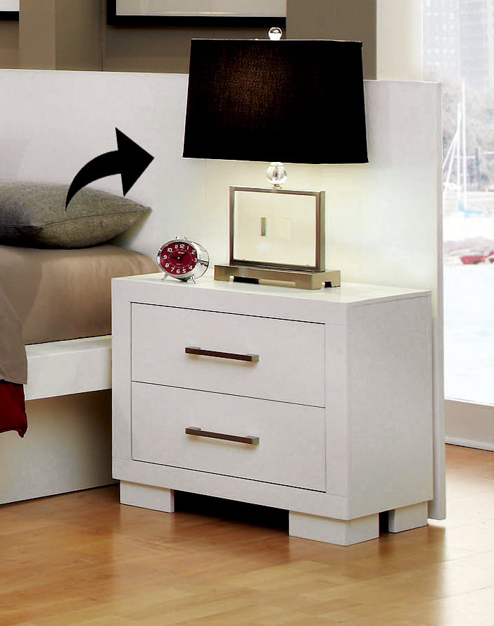 Jessica Contemporary White Nightstand