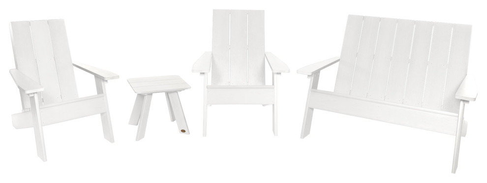 Italica Modern 4 Piece Adirondack Outdoor Set   Beach Style   Outdoor Lounge Sets   by highwood  Houzz