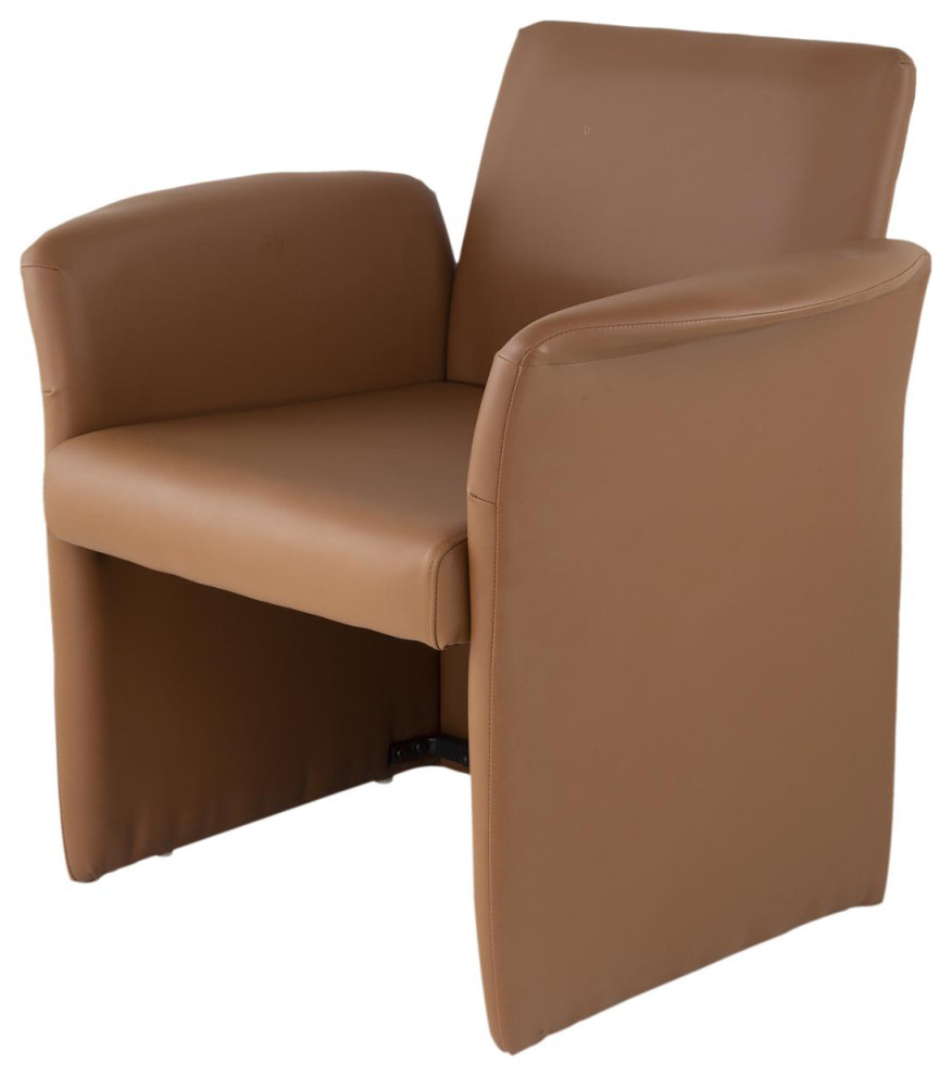 Faux Leather Accent Chair  Brown   Contemporary   Armchairs And Accent Chairs   by Lighting New York  Houzz