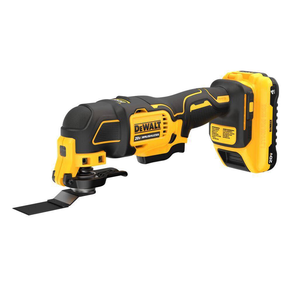 DEWALT DCS354Q1 ATOMIC 20V MAX Lithium-Ion Cordless Oscillating Tool Kit with 4.0Ah Battery， Charger and Kit Bag